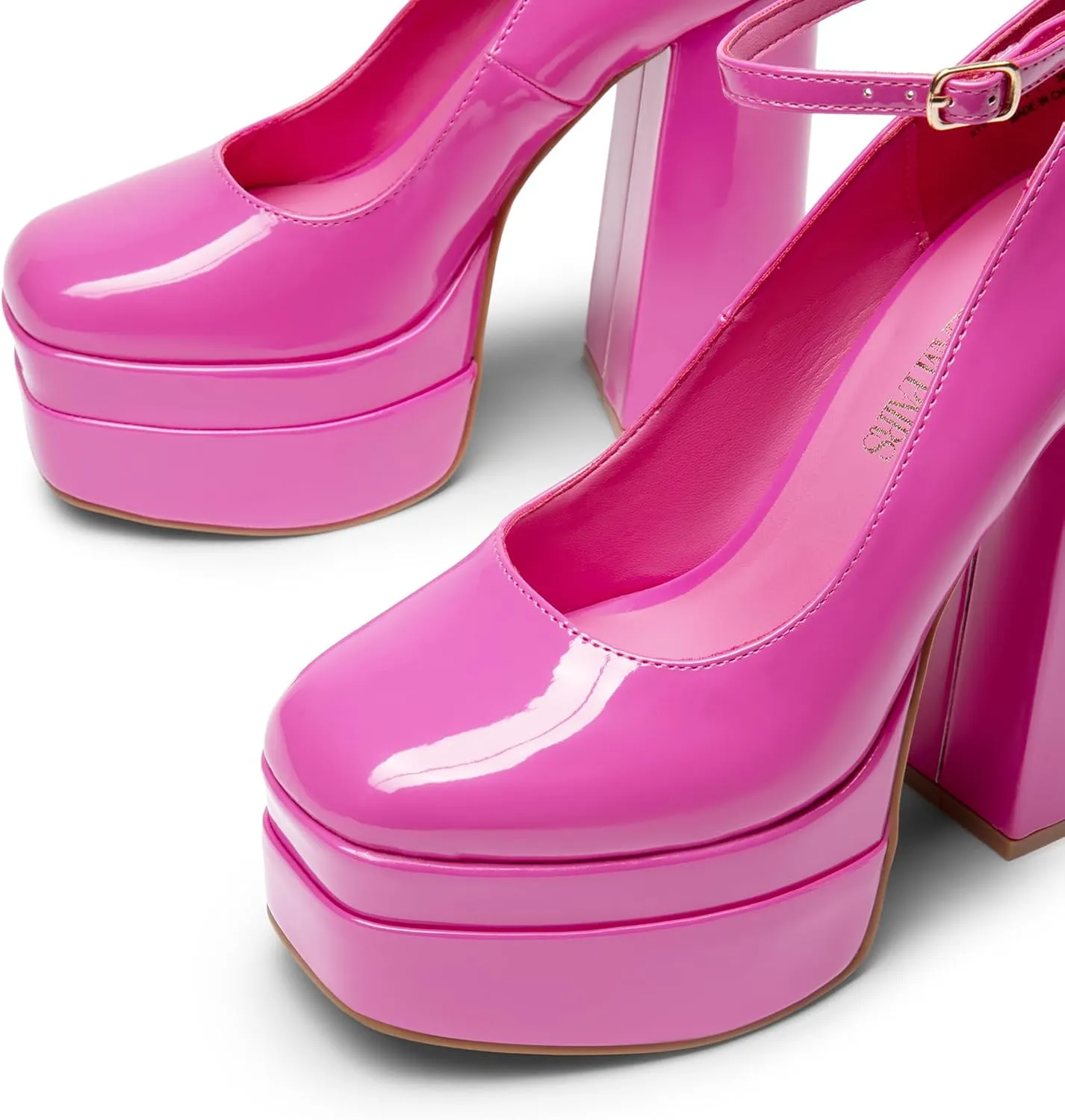 DREAM PAIRS Women's Platform High Heels Closed Toe Chunky Block Pumps Square Toe Ankle Strap Dress Fashion Party Y2K Shoes