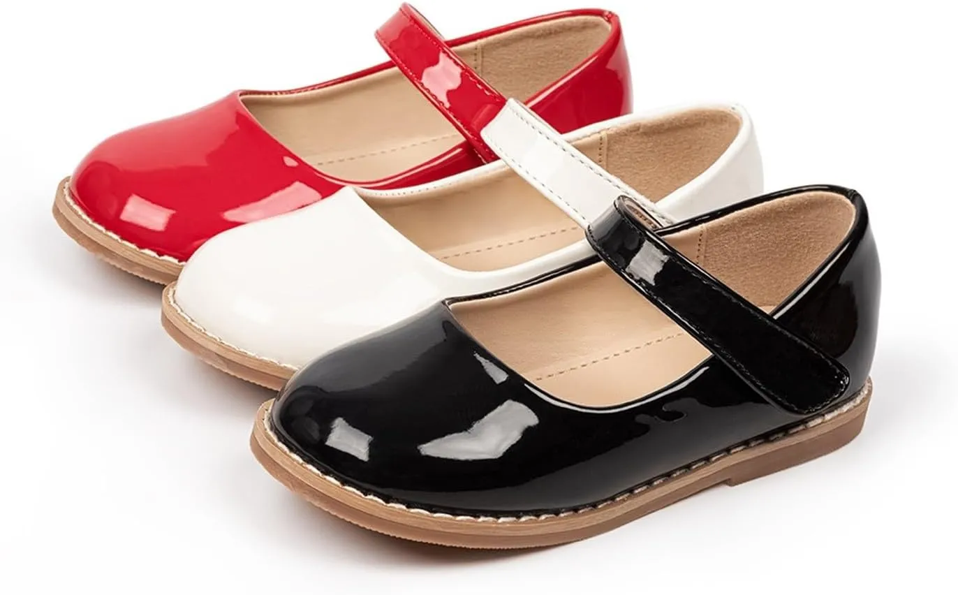 Dress Shoes for Girls Baby Kids Patent Leather Shoes Toddler Mary Jane Shoes Wedding Party Slip-On School Shoes
