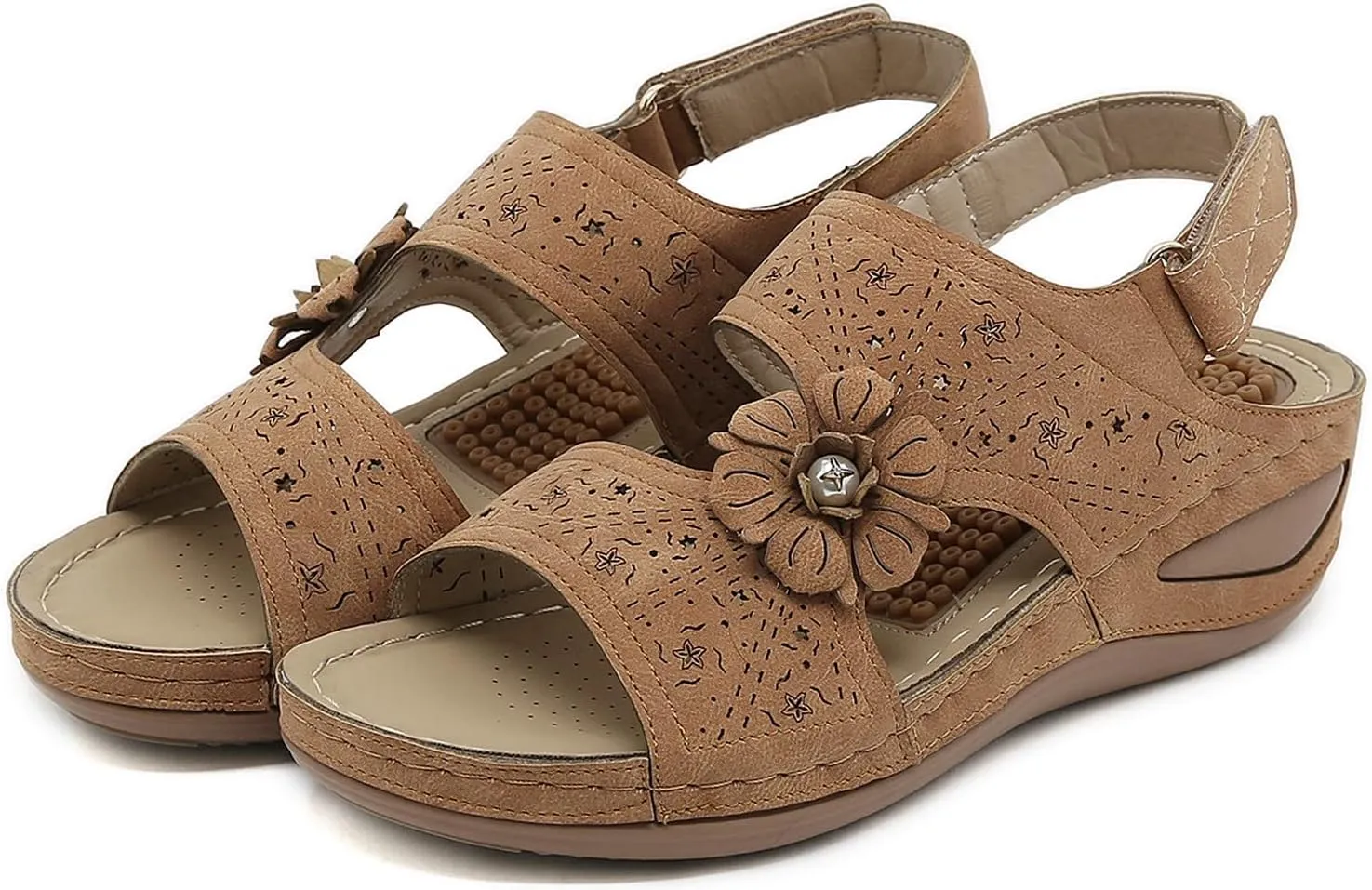 Ergonomic Design Wedge Toe Post Sandals Mitigate Foot Fatigue Comfortable and Functional Shoes Women's Sandals