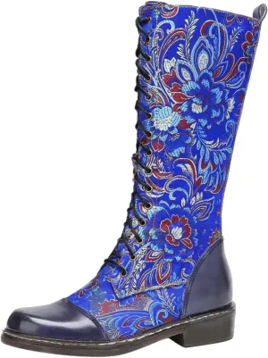 Extra Wide Calf Boots for Women Brown Black Knee High Boots for Women Low Heel Pointed Toe Black Western Boots Women Square Extra Wide Leg Cowgirl Boots Women Womens Black and White Cowboy Boot
