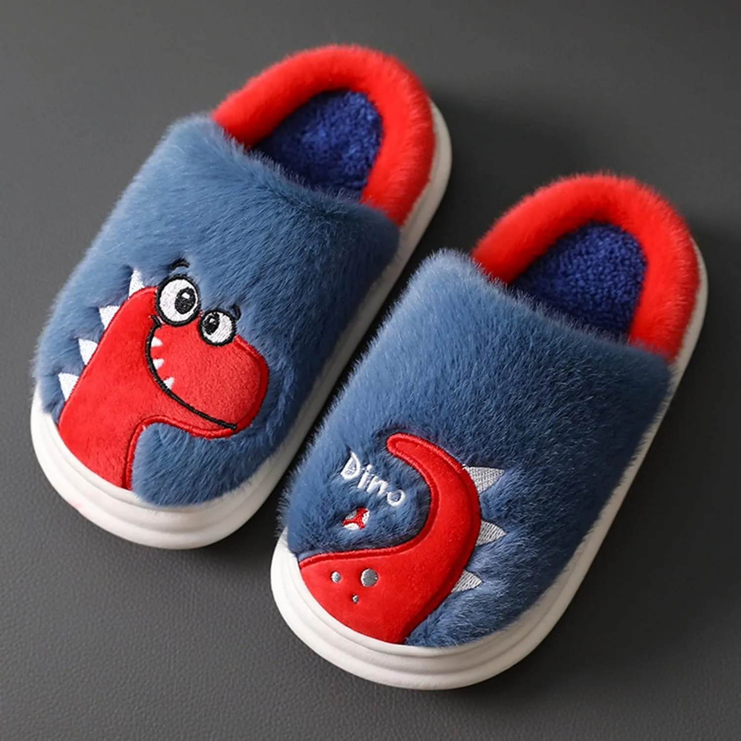 Fashion Autumn and Winter Boys and Girls Slippers Flat Bottom Thick Bottom Soft Comfortable Plush Girl Outdoor Slipper