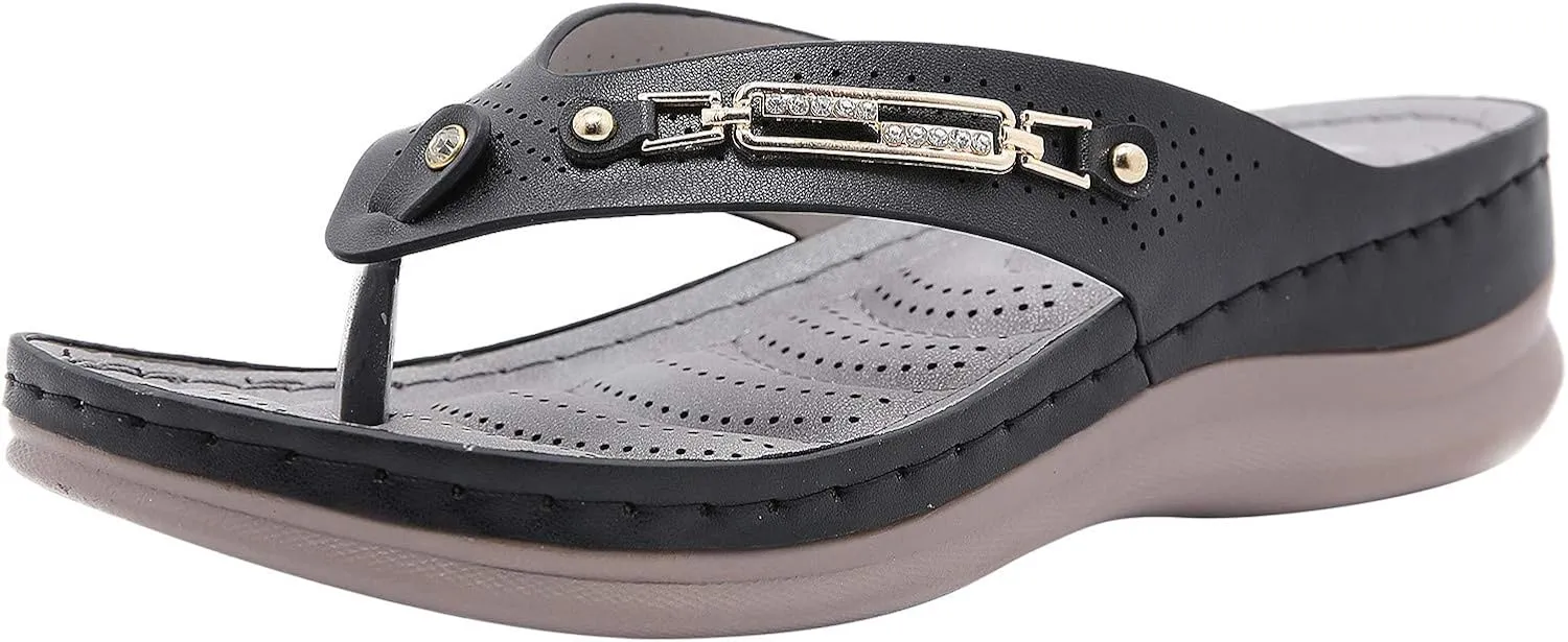 Flip Flops for Women with Arch Support Slip On Lightweight Athletic Thong Sandals Breathable Slip On Slippers