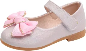 Flower Girl Ballet Flats Bow Ballerina Mary Jane Dress Shoes for Party School Wedding(Toddler/Little Kid) Girls Shoes