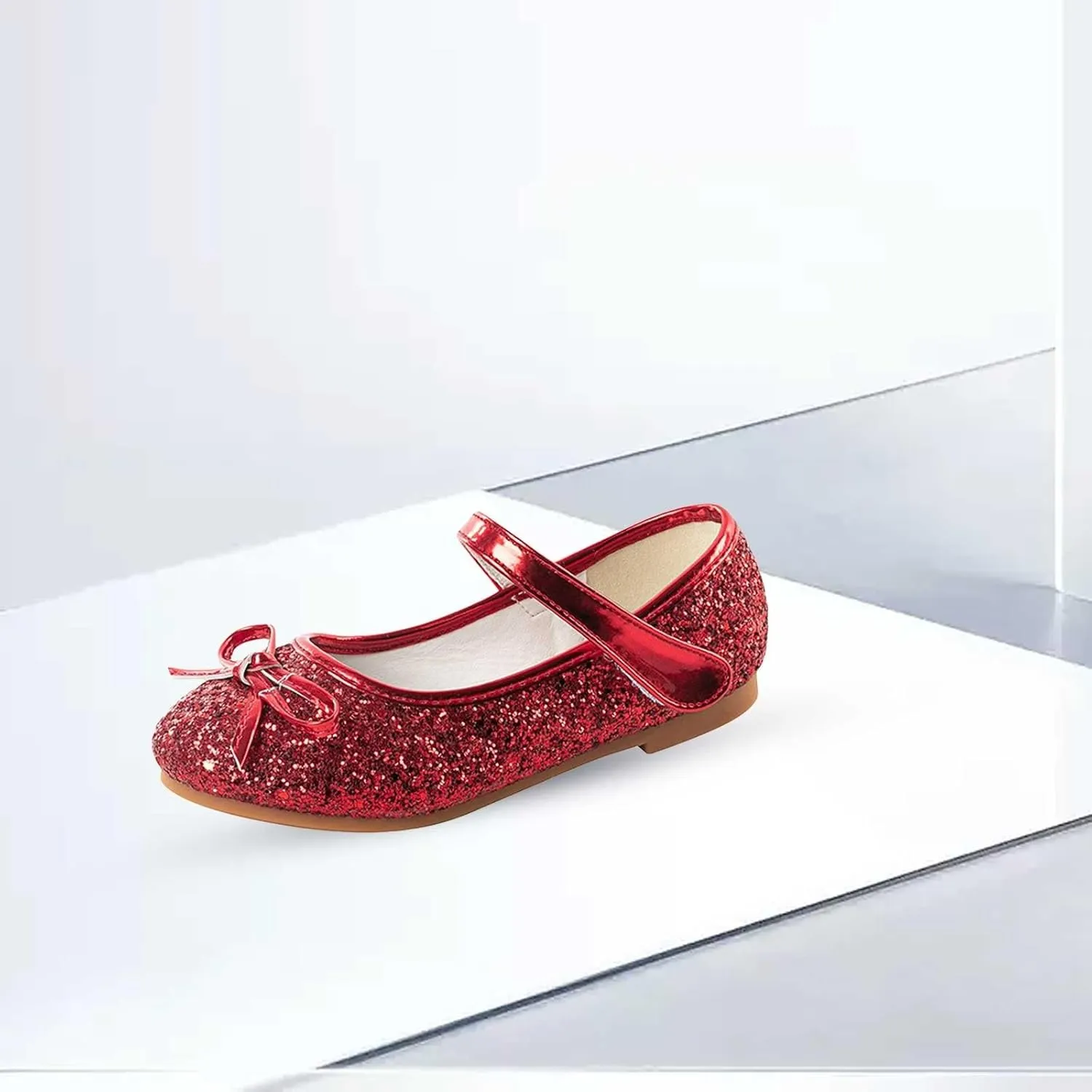 Flower Girl Dress Shoes Rhinestones Bow Mary Jane Ballet Flats for Girls Wedding Party Toddler Kids Dress Shoes Girls