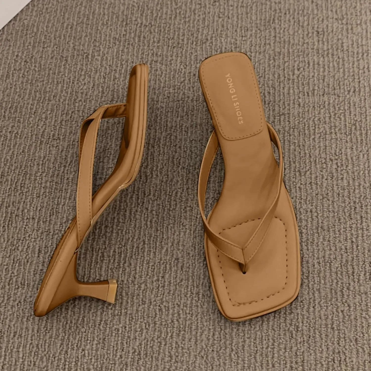 French Style Strappy Heeled Sandals For Women Minimalist Thong Sandals With High Heels For Leather Sandals Women Born