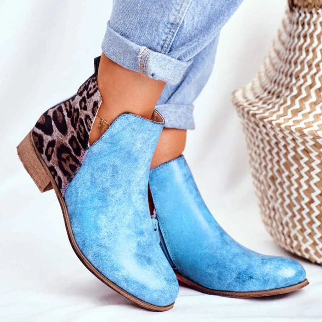 Gibobby Ankle Boots for Women Low Heel,Slip-On Loafers Pointed Toe Chunky Hollow Bucket Office Casual Shoes Cutout Booties