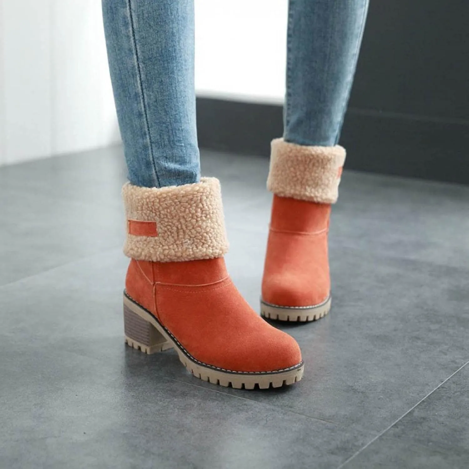 Gibobby Boots for Women Winter Snow Boots Fur Lined Warm Ankle Boots Slip On Waterproof Outdoor Booties Comfortable Shoes