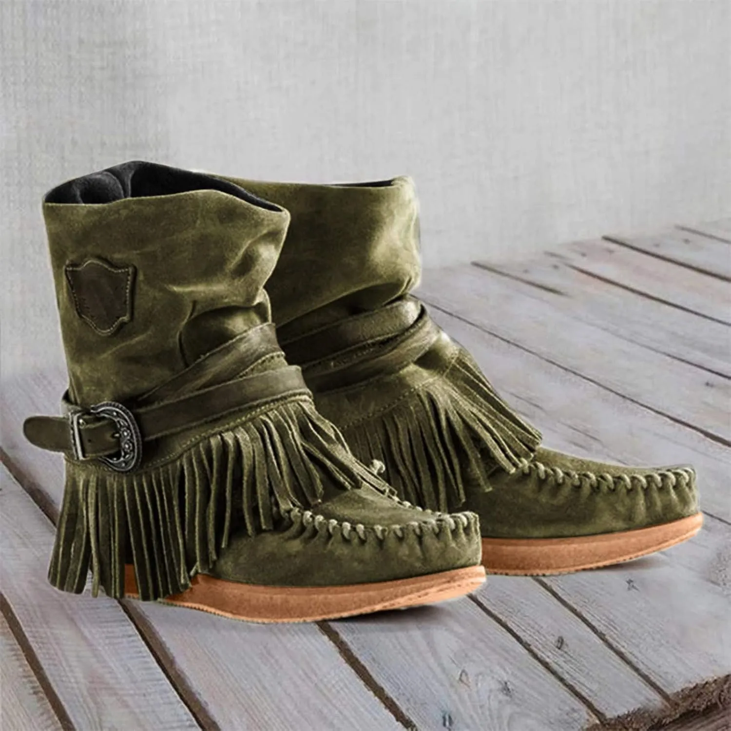 Gibobby Boots for Women Women High Heel Platform Boots Retro Ankle Boots Squared Toe Breathable Zip Up Boots 52