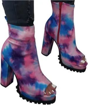 Gibobby Cowboy Boots for Women Round Toe Platform Boots Squared Heels Motorcycle Boots Lace Up Strap Party Ankle Boots 52