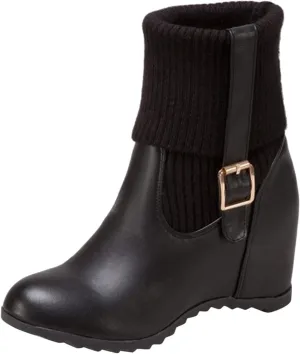 Gibobby Cowgirl Boots Women Wide Calf Cowgirl Fashion Slip On Western Leather Boots Square Toe Knee High Shoes 52