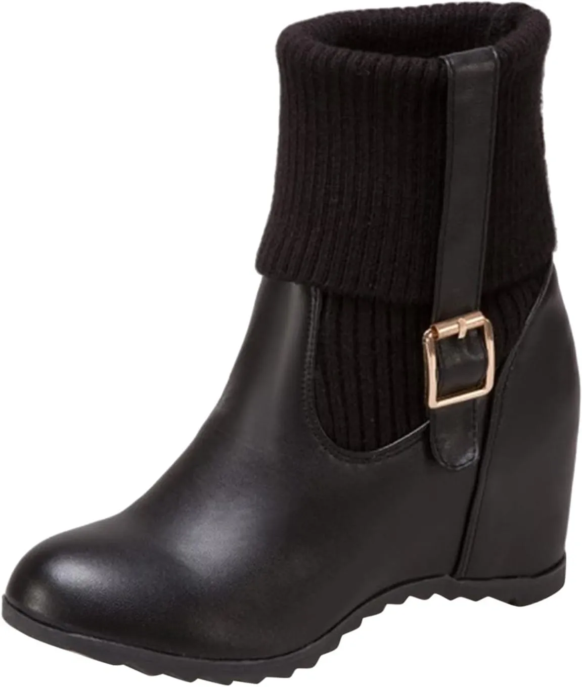 Gibobby Cowgirl Boots Women Wide Calf Cowgirl Fashion Slip On Western Leather Boots Square Toe Knee High Shoes 52