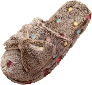Gibobby House Slippers for Women Cute,Comfy Fuzzy Memory Foam Slip On Bowknot Anti-Skid Indoor Outdoor