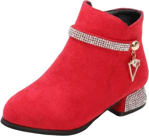 Girls Ankle Boots Little Big Girls Boots Lace-Up Zipper Outdoor Ankle Shoes Ankle Boots Winter Boots
