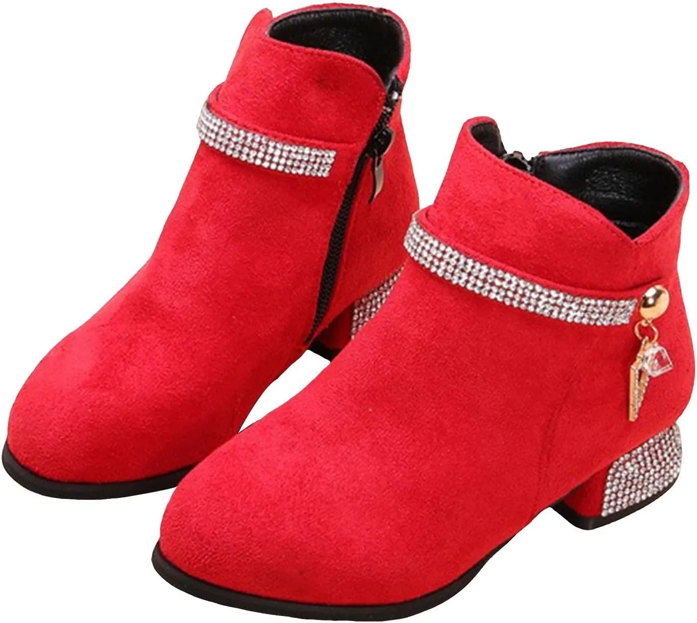 Girls Ankle Boots Little Big Girls Boots Lace-Up Zipper Outdoor Ankle Shoes Ankle Boots Winter Boots