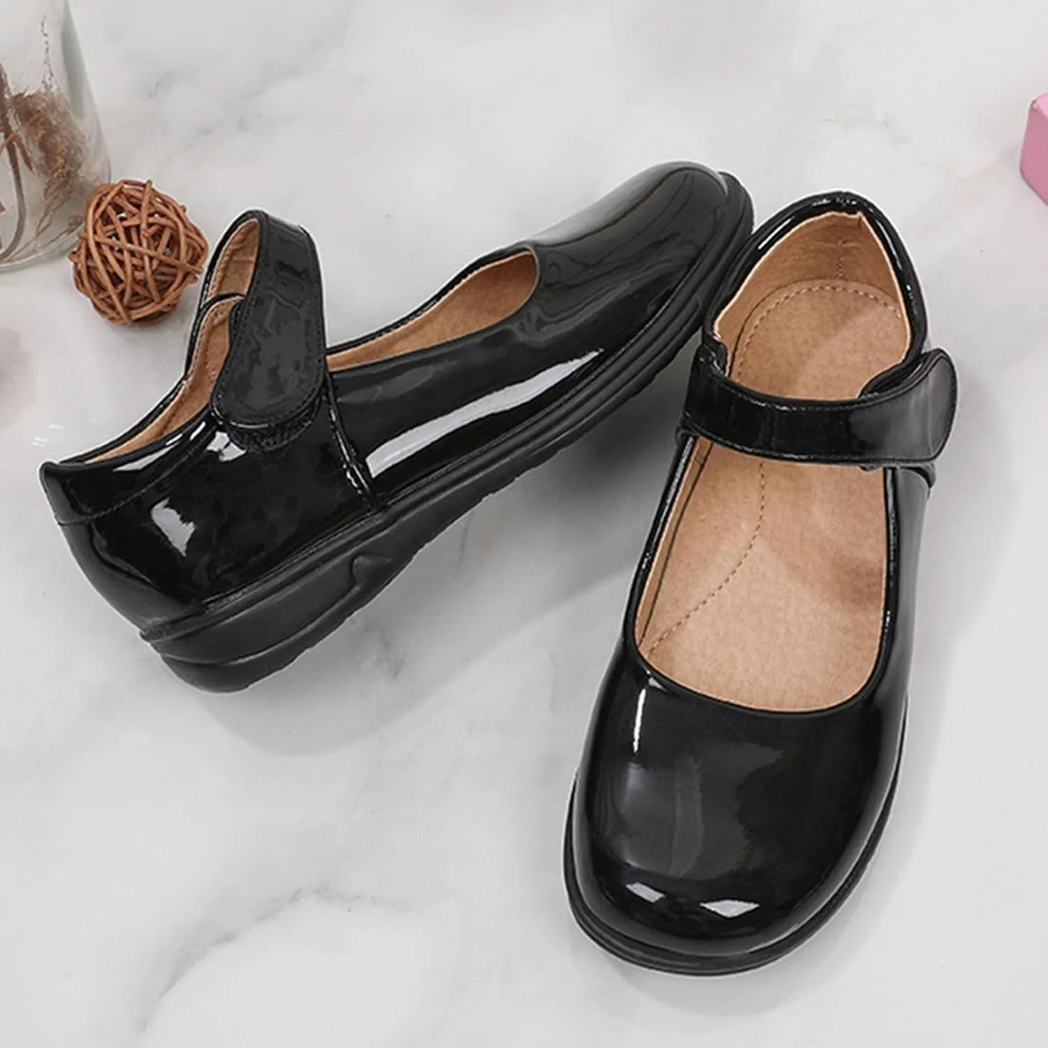 Girls Ballet Dress Shoes Kids Toddler Mary Jane Flats Pu Leather Solid Wedding Party School Communio𝐧 Oxfor𝐝 Shoes