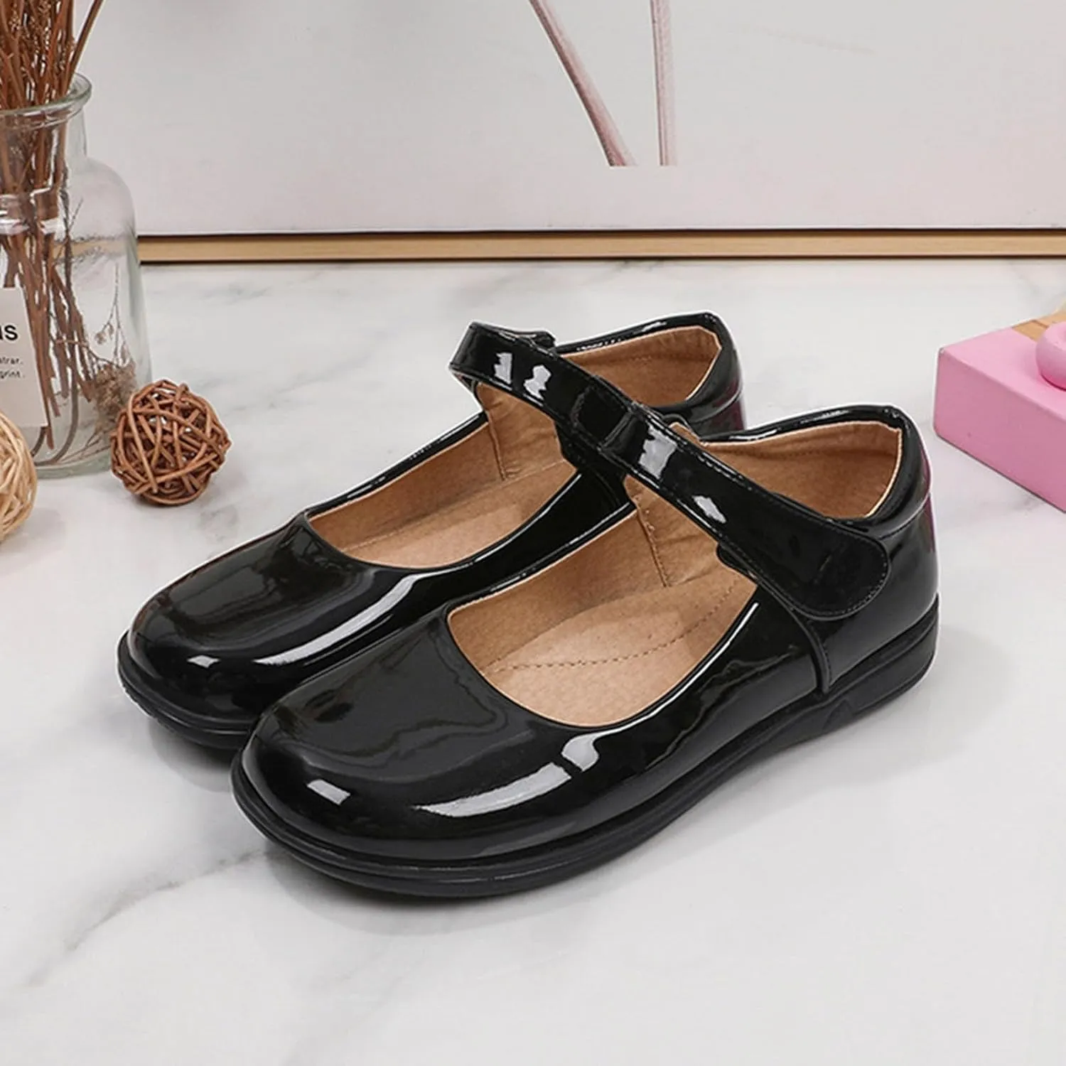 Girls Ballet Dress Shoes Kids Toddler Mary Jane Flats Pu Leather Solid Wedding Party School Communio𝐧 Oxfor𝐝 Shoes