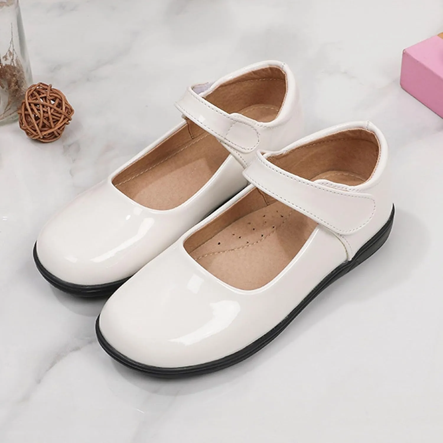 Girls Ballet Dress Shoes Kids Toddler Mary Jane Flats Pu Leather Solid Wedding Party School Communio𝐧 Oxfor𝐝 Shoes
