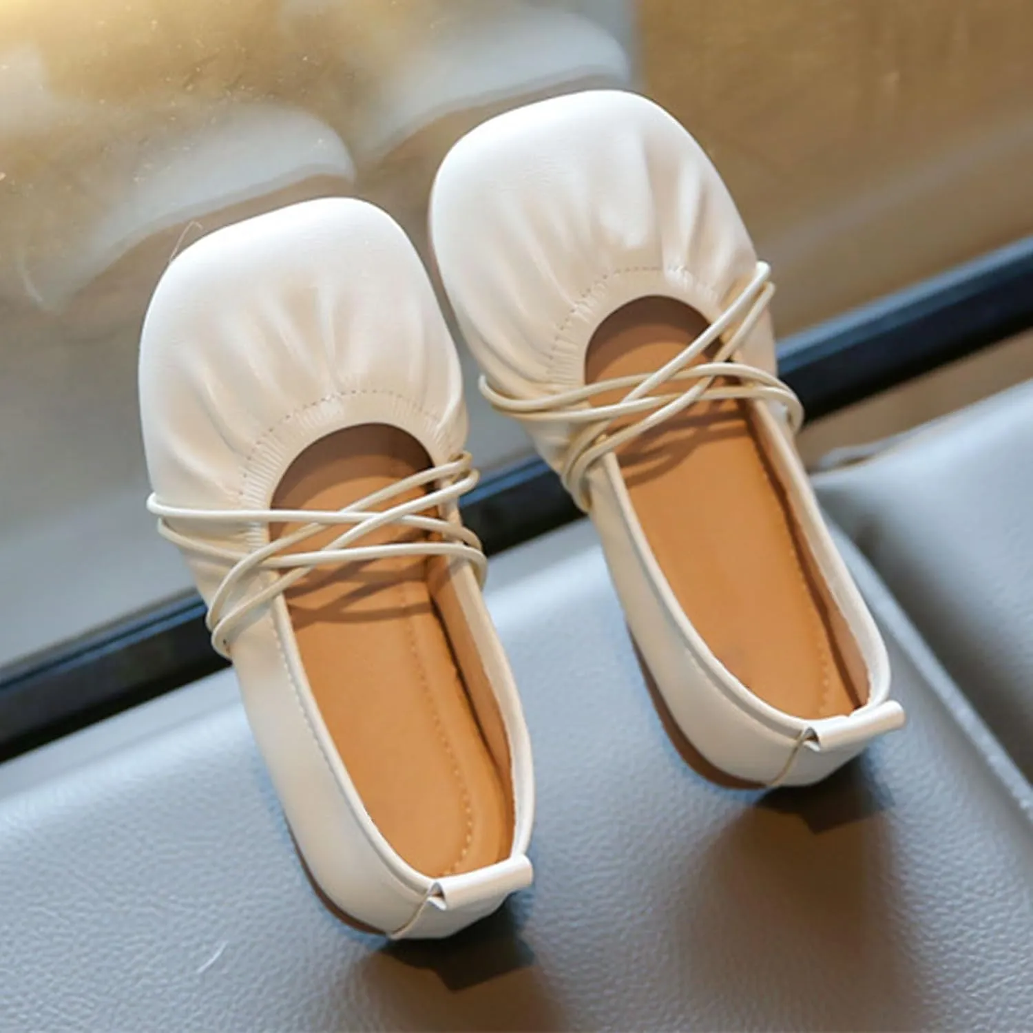 Girls Ballet Flats Dress Shoes Mary Jane Ballerina Sandals Princess Flat for Kids Birthday Wedding School Walking