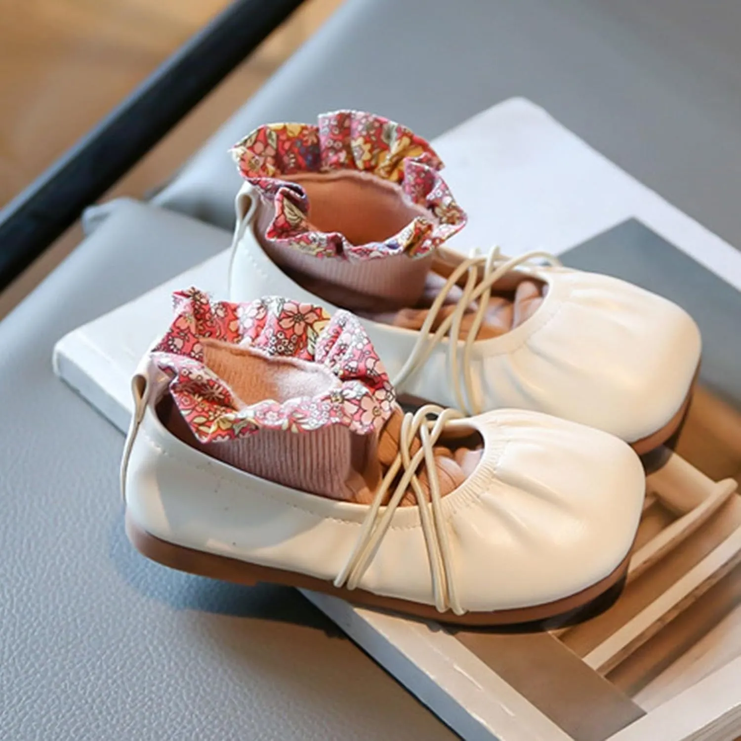 Girls Ballet Flats Dress Shoes Mary Jane Ballerina Sandals Princess Flat for Kids Birthday Wedding School Walking