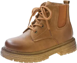 Girls Boots Ankle Boots Low Heels Booties with Side Zipper/Lace up Girls Ankle Boots Size 2 3 4 5 6 7 8