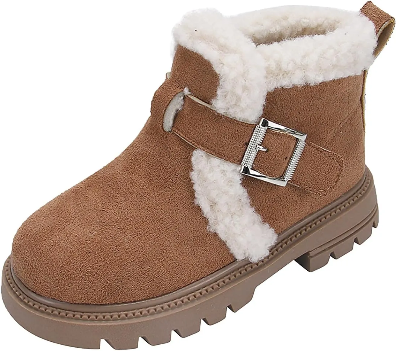 Girls Boots Kids Ankle Boots for Toddler Little Kid Big Kid Fleece Lined Short Booties Non Slip Warm Winter Boot