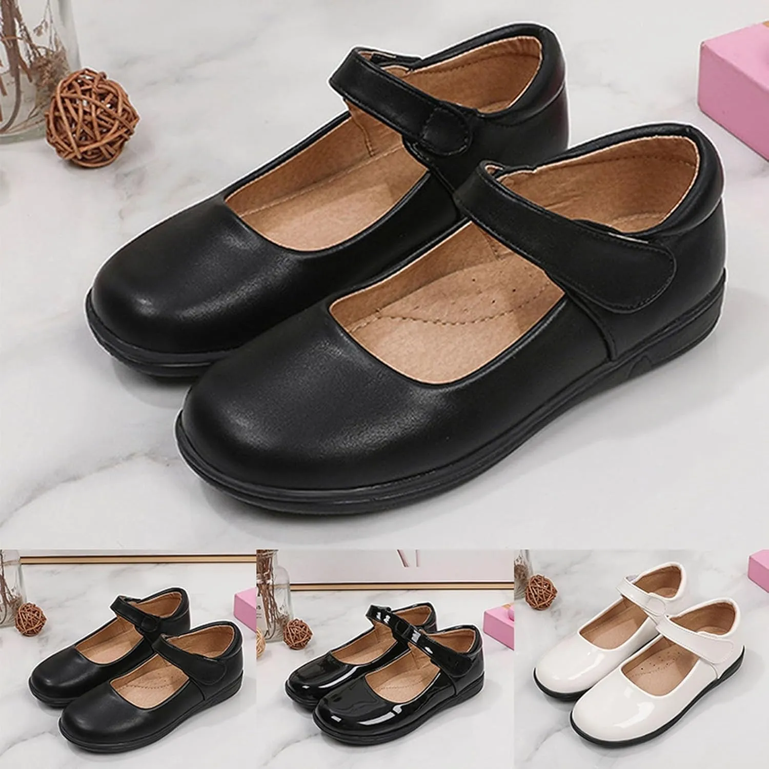 Girls Dress Shoes Kids Toddler Girls Mary Jane Flat Glitter Shoes Wedding Party School Toddler Princess Shoes