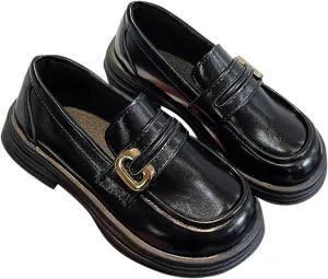 Girls Loafers Chunky Platform Classic Dress Shoes Big Little Kid PU Leather Rubber Sole Oxfor𝐝 School Uniform Shoes