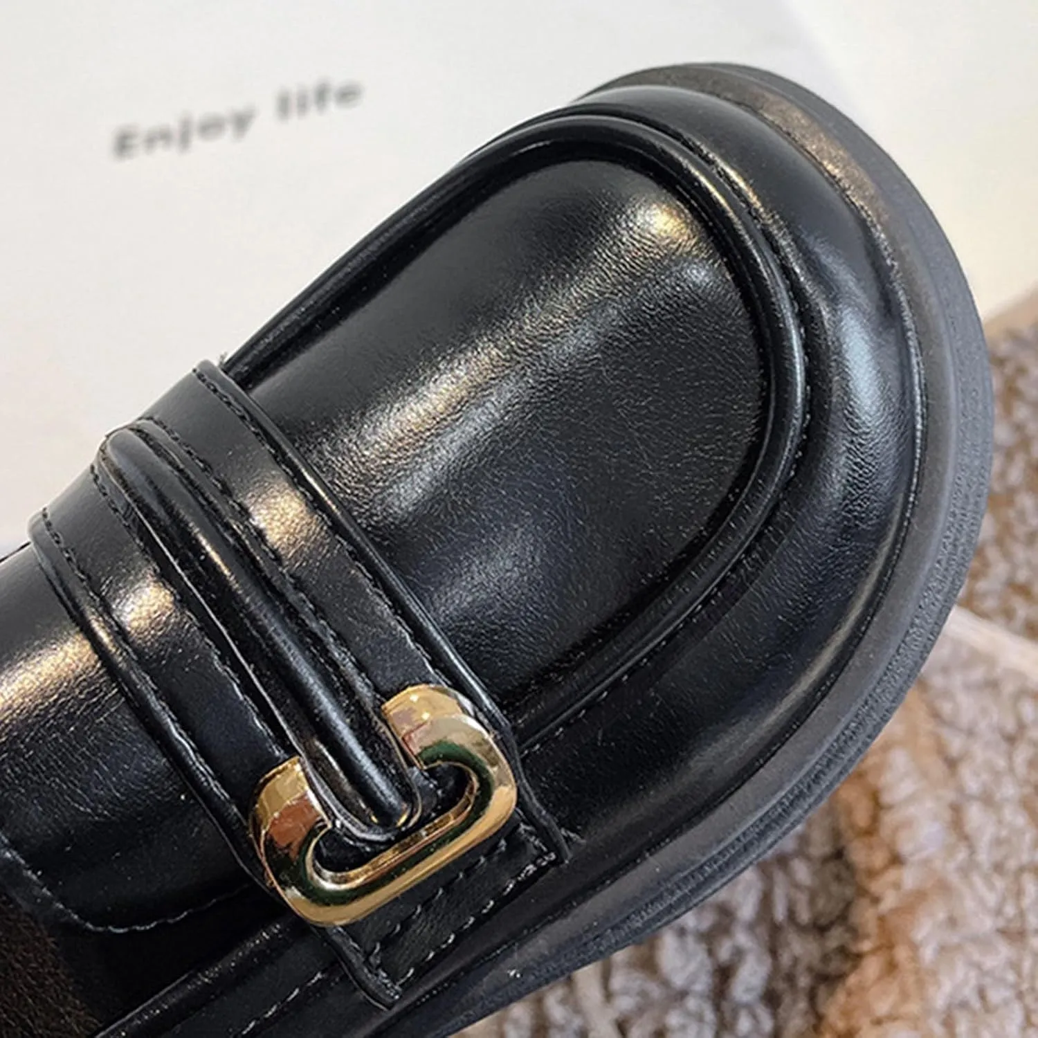 Girls Loafers Chunky Platform Classic Dress Shoes Big Little Kid PU Leather Rubber Sole Oxfor𝐝 School Uniform Shoes