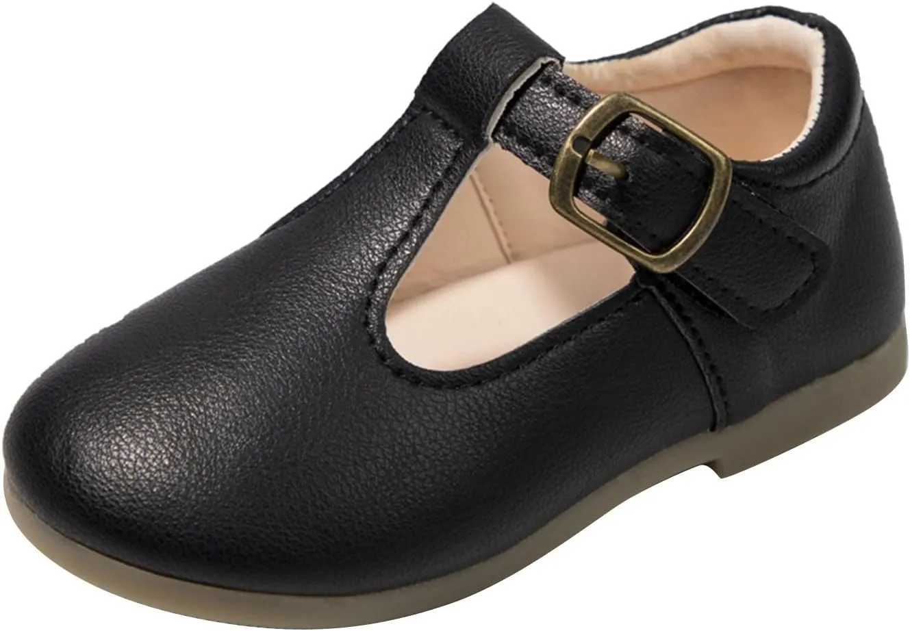 Girls Mary Jane Dress Shoes School Uniform T-Strap Ballet Flats Toddler Little Kid Performance Shoes Kids Shoes Girls