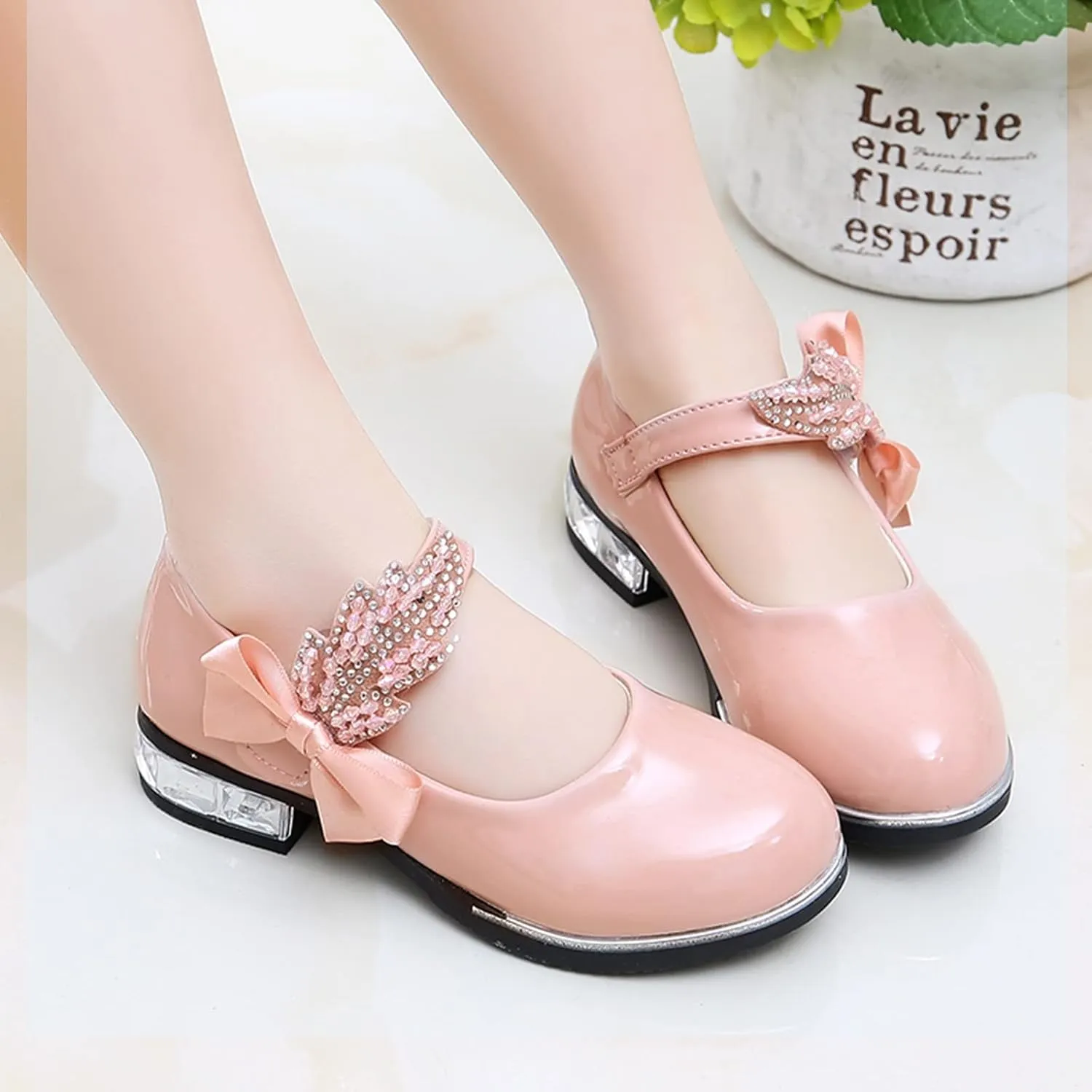 Girls Mary Jane Oxfor𝐝 Dress Shoes Toddler Kids School Shoes Pump Patent Leather Uniform Low Heel Flats for Wedding