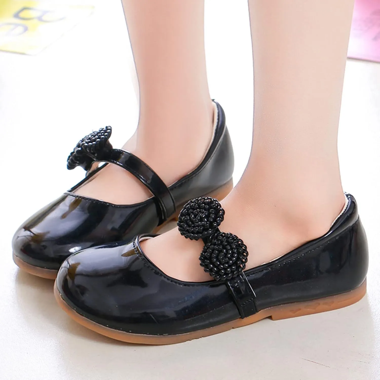 Girl's Mary Jane School Uniform Shoes Toddler Little Kid Dress Shoes Girl Ballet Flats Flower Girl Shoes Church Shoes