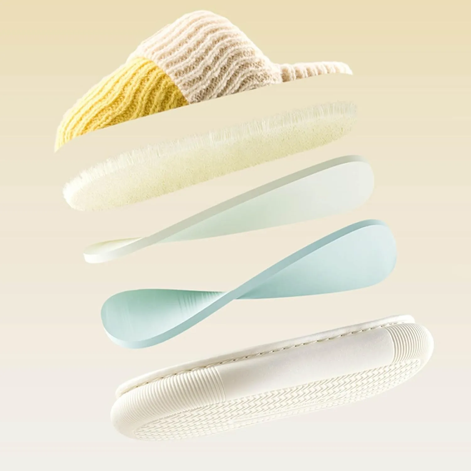Girls Platform Knit Slippers Cozy Winter Warm Fuzzy Memory Foam Slip-On Plush House Slides Shoes Kids Boys Indoor Flat