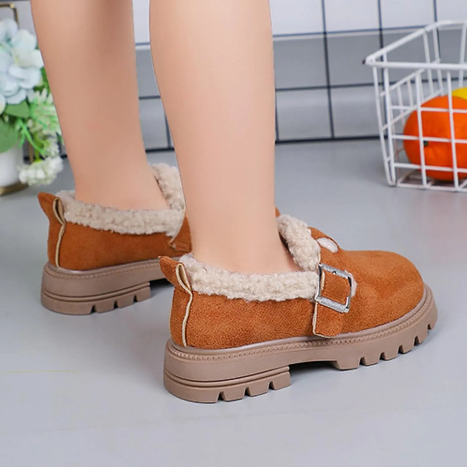 Girls Platform Slippers Boots Shoes Kids Boys Girls Plush Slippers Thick Bottom Cuddle Slides Slippers Snow Boots Shoes