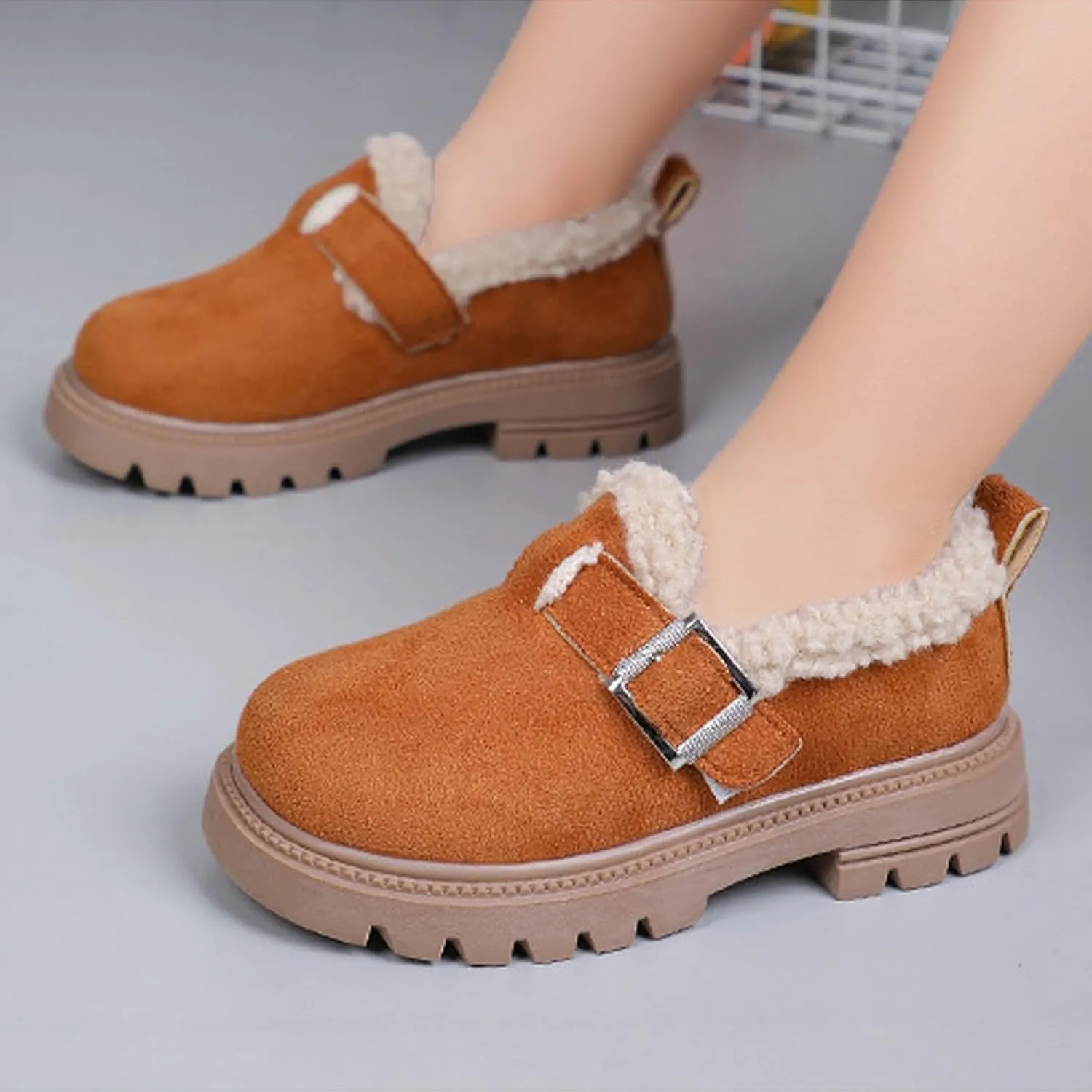 Girls Platform Slippers Boots Shoes Kids Boys Girls Plush Slippers Thick Bottom Cuddle Slides Slippers Snow Boots Shoes