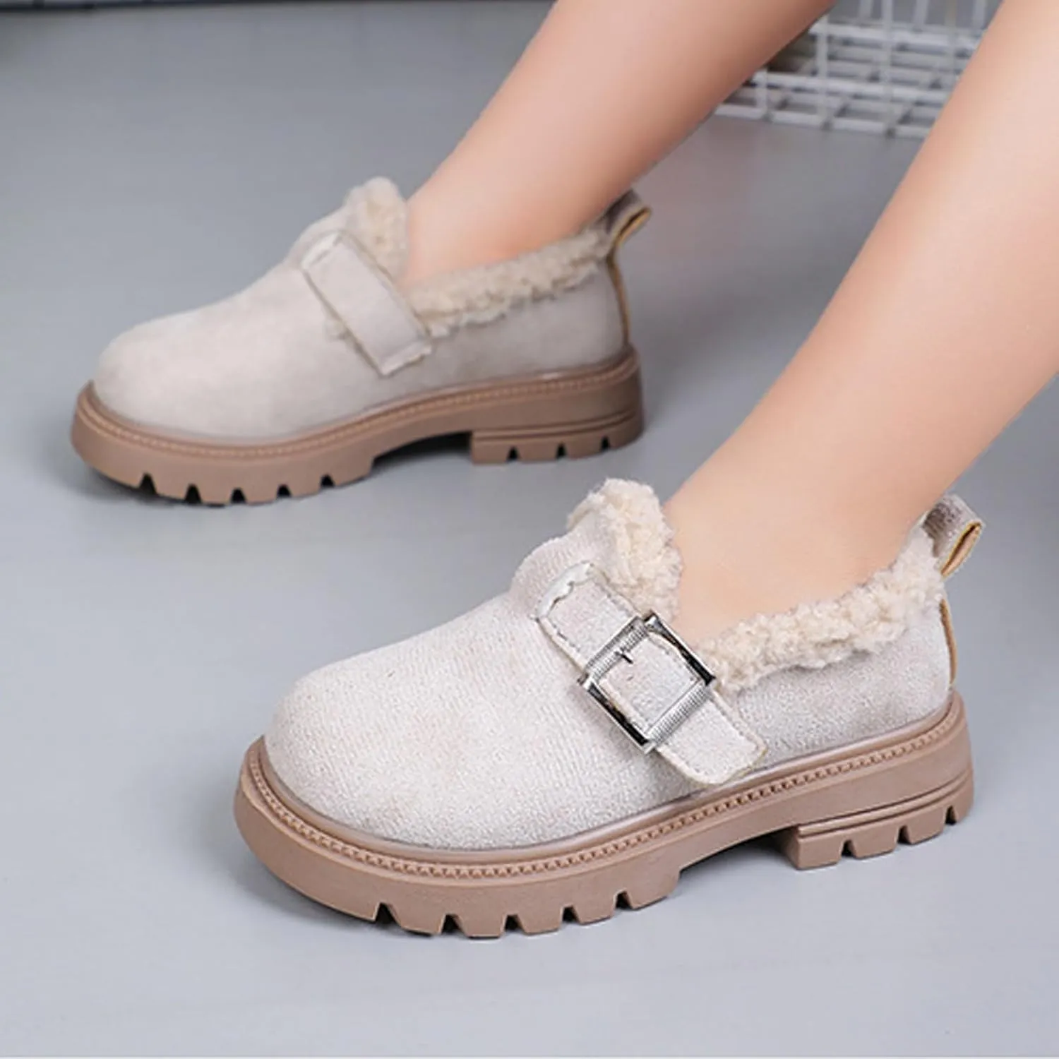 Girls Platform Slippers Boots Shoes Kids Boys Girls Plush Slippers Thick Bottom Cuddle Slides Slippers Snow Boots Shoes