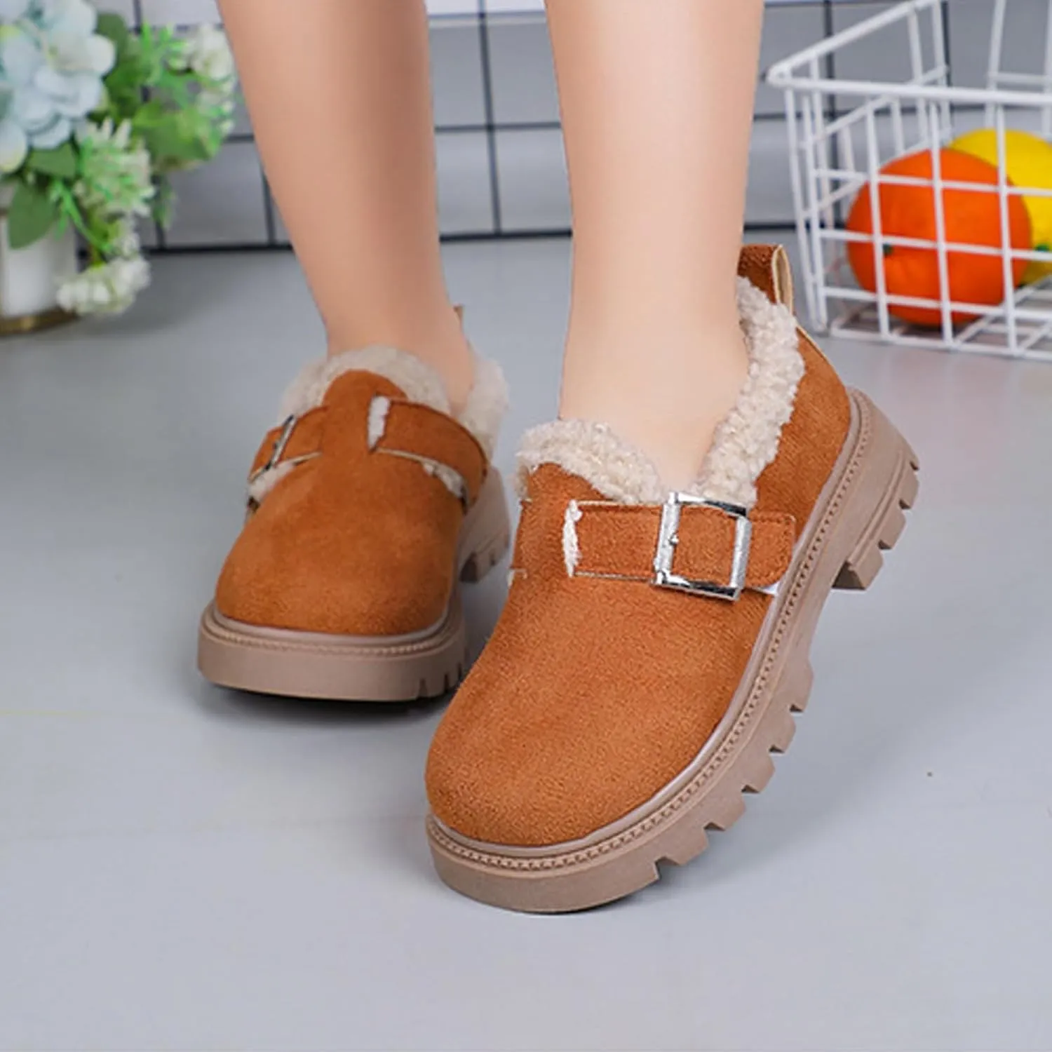 Girls Platform Slippers Boots Shoes Kids Boys Girls Plush Slippers Thick Bottom Cuddle Slides Slippers Snow Boots Shoes