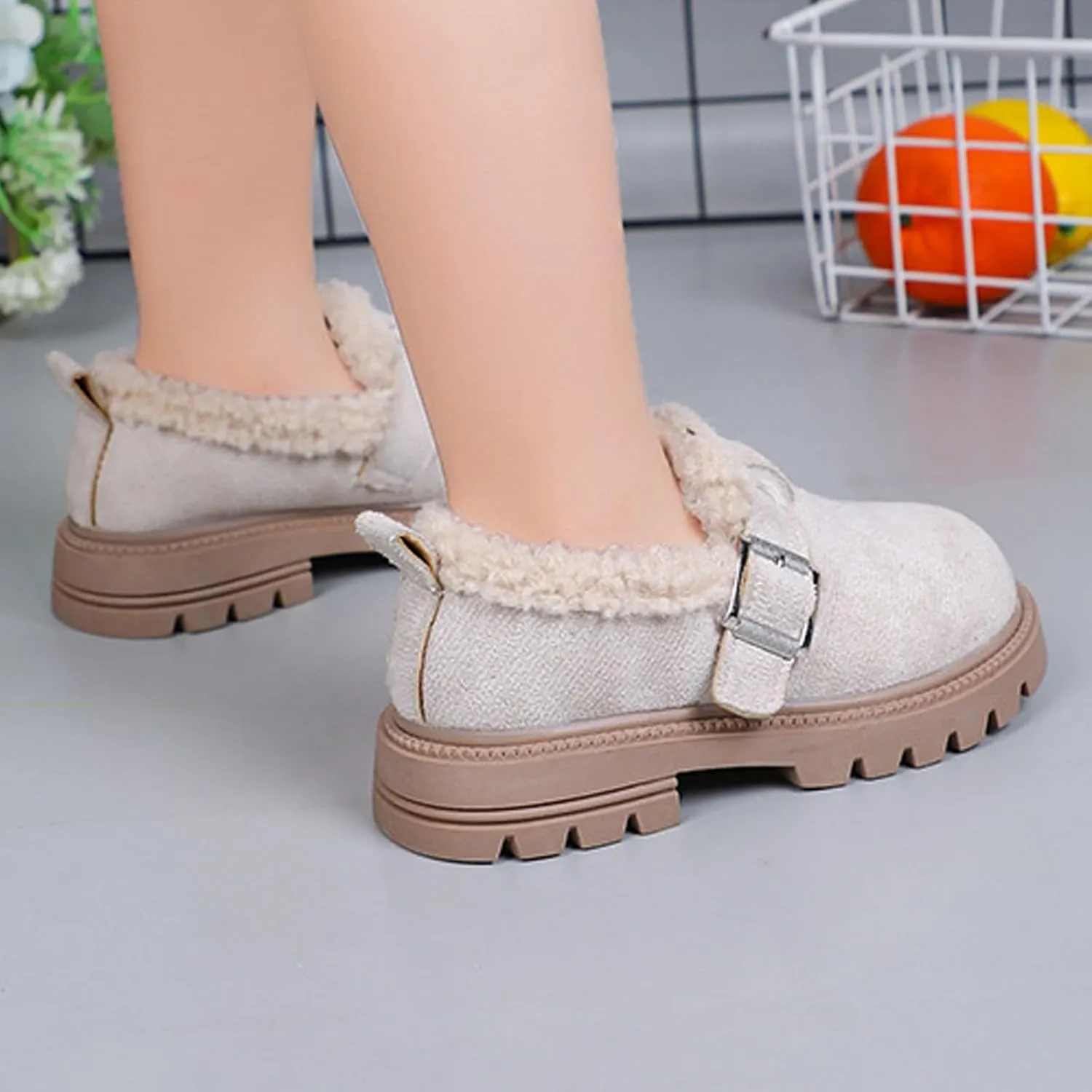 Girls Platform Slippers Boots Shoes Kids Boys Girls Plush Slippers Thick Bottom Cuddle Slides Slippers Snow Boots Shoes