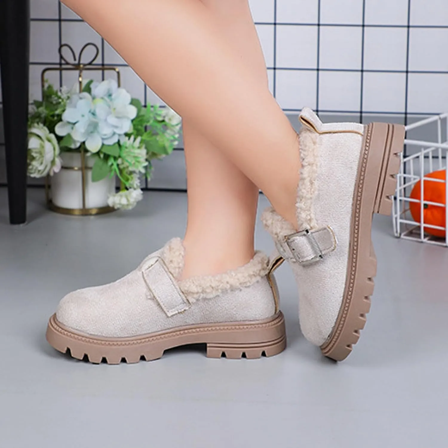 Girls Platform Slippers Boots Shoes Kids Boys Girls Plush Slippers Thick Bottom Cuddle Slides Slippers Snow Boots Shoes