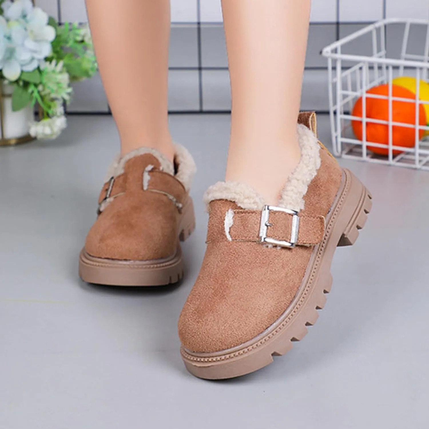 Girls Platform Slippers Boots Shoes Kids Boys Girls Plush Slippers Thick Bottom Cuddle Slides Slippers Snow Boots Shoes