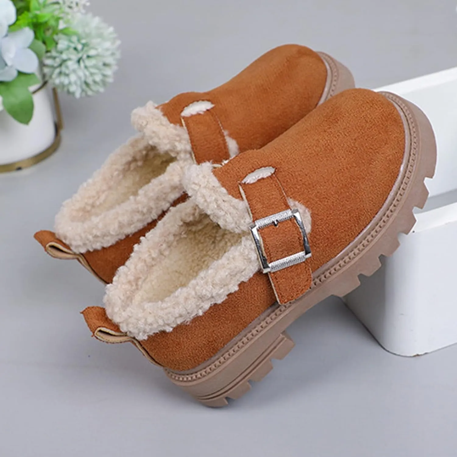 Girls Platform Slippers Boots Shoes Kids Boys Girls Plush Slippers Thick Bottom Cuddle Slides Slippers Snow Boots Shoes