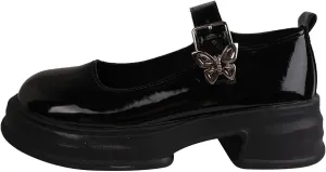 Girls Round Toe Ankle Strap Mary Jane School Shoes Fashion Mary Jane Chunky Platform Oxford Dress Shoe Shoes for Girls
