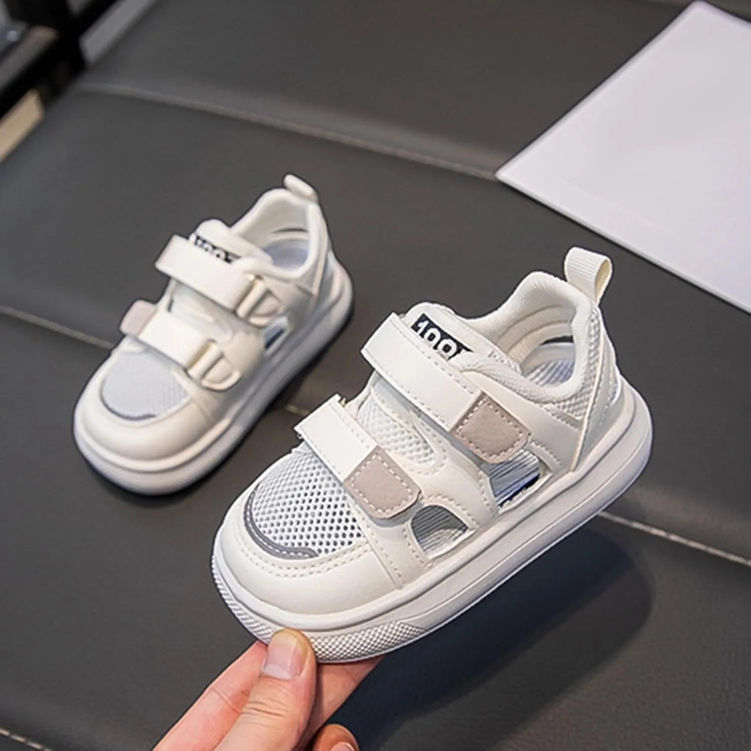 Girls Sandals Toddler Summer Shoes Closed Toe Two Adjustable Hook and Loop Strapped Sport Sandal Kids Breathable