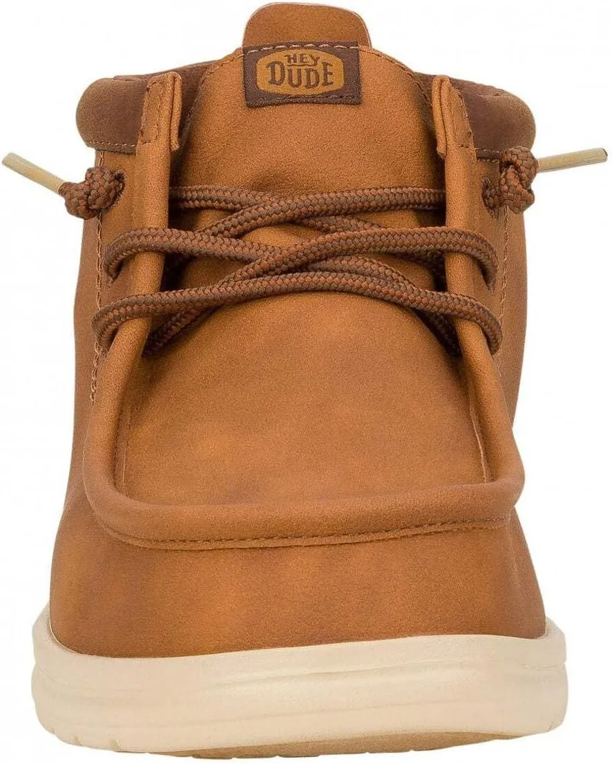 Hey Dude 42051 Wally Mid Gripr Classic Cognac Men's Leather Boots Brown