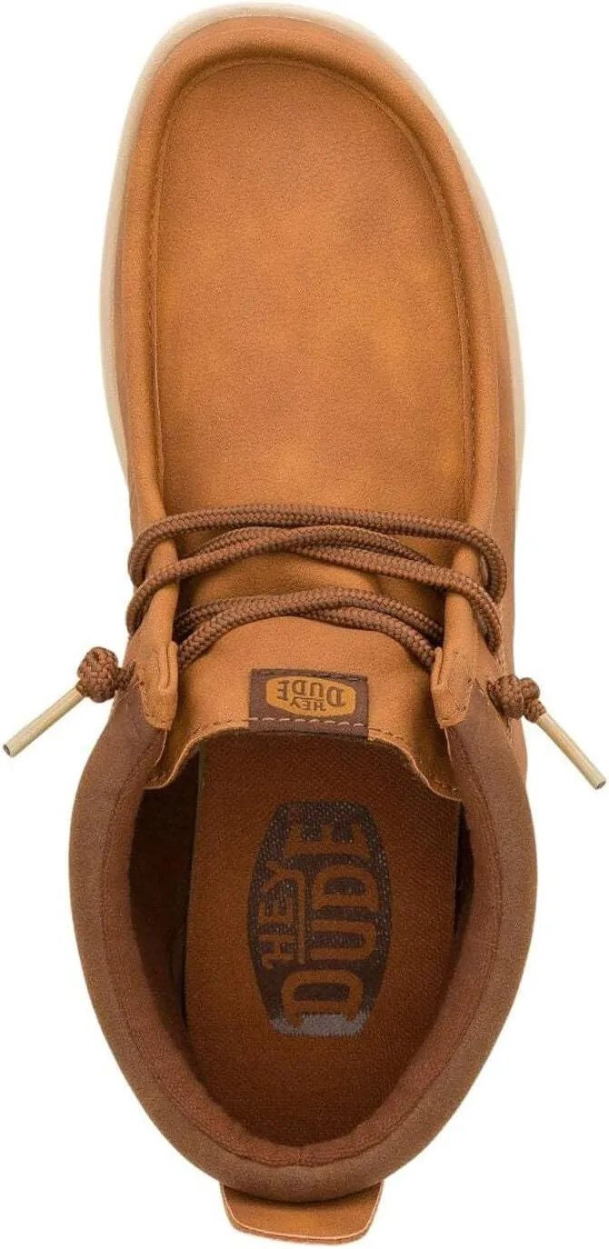 Hey Dude 42051 Wally Mid Gripr Classic Cognac Men's Leather Boots Brown