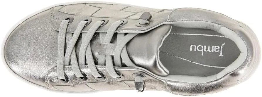 Jambu Womens Chloe Metallic Slip On Sneakers Shoes Casual - Silver