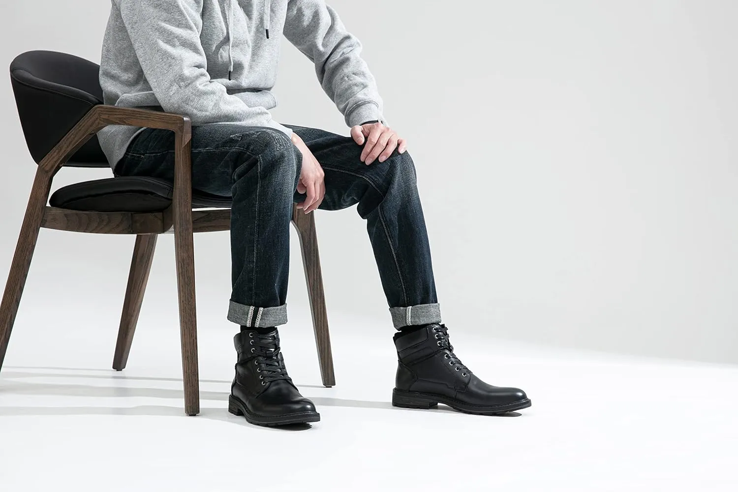 Jousen Mens Boots Casual Leather Boots for Men Chukka Fashion Men's Dress Boots