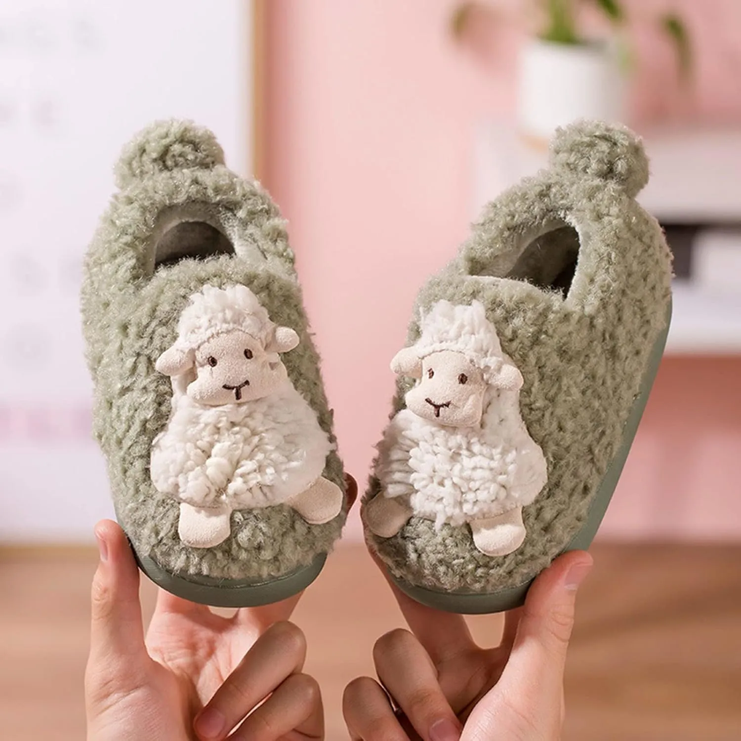 Kid Fuzzy Slippers Autumn And Winter Cute Boys And Girls Slippers Flat Bottom Soft And Comfortable Girls Slippers Summer