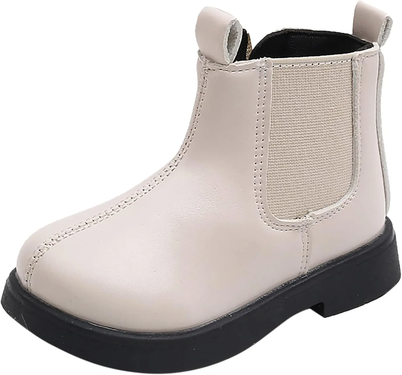 Kids Boots Boys Girls Zipper Ankle Boots Hiking Boots Cold Weather Non Slip Winter Boot 1-8 Years (Beige, 3.5-4 Years)