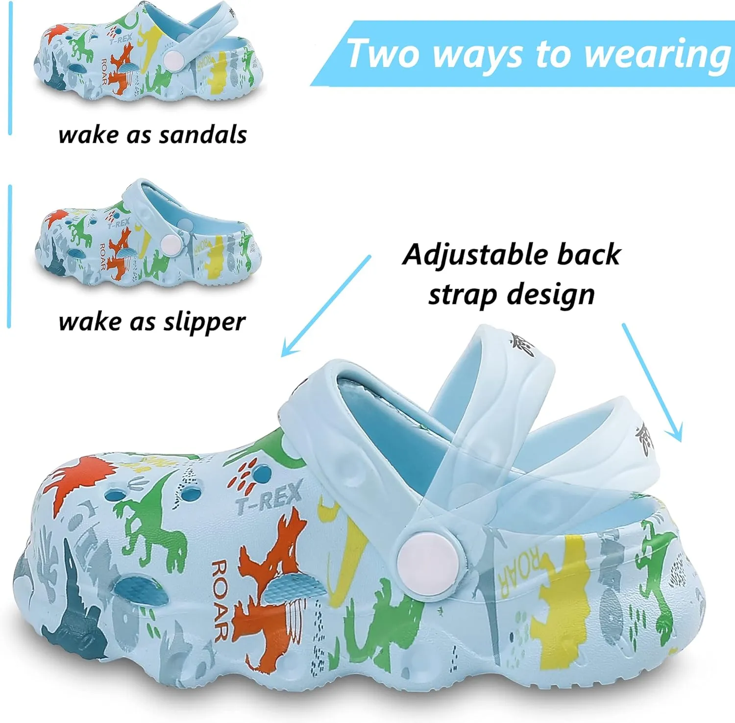 Kids Clogs Shoes Boys Girls Garden Slip On Shoes Toddler Clogs Children Slides Slippers Indoor Outdoor Beach Pool Shower Sandals