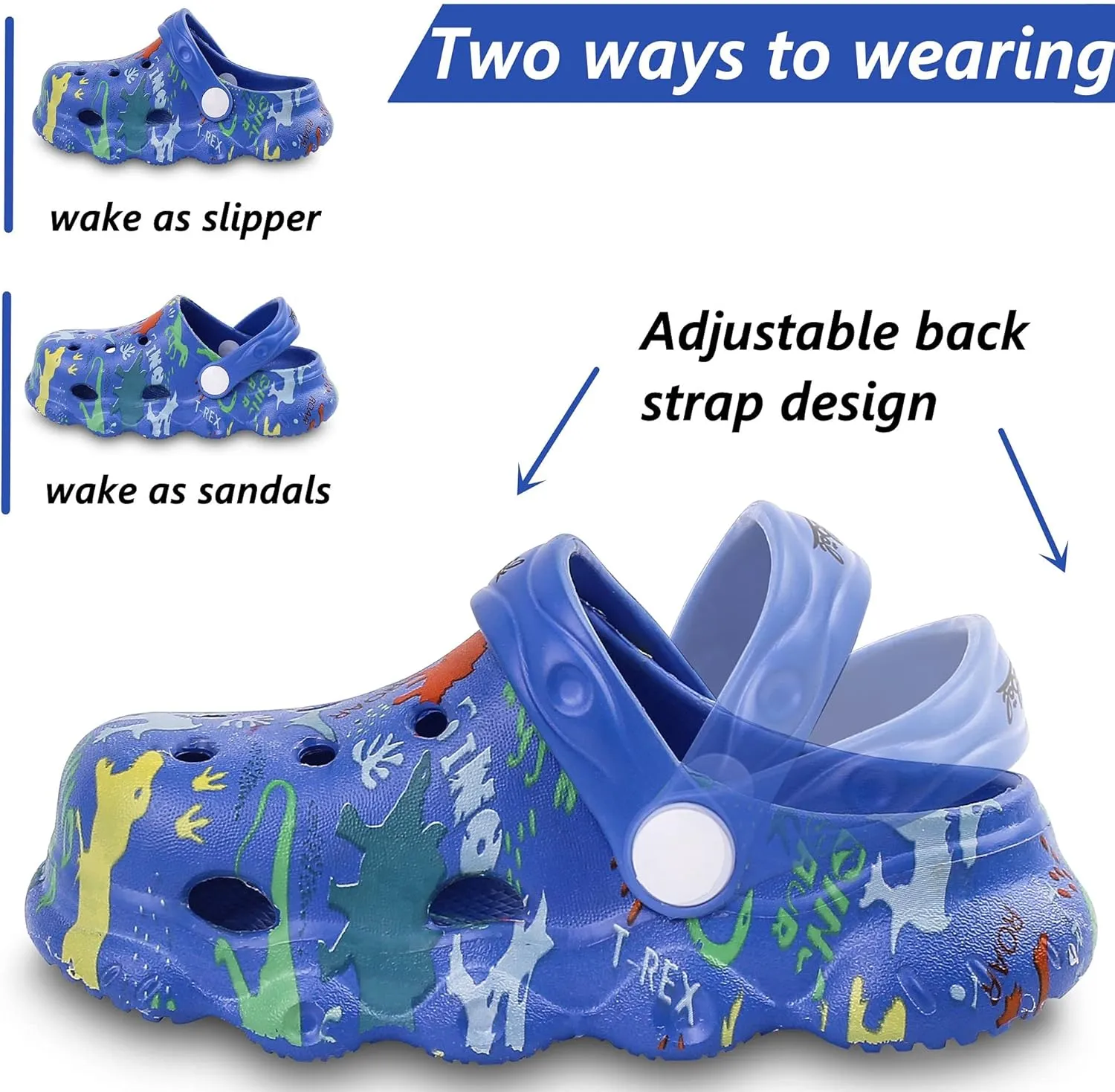 Kids Clogs Shoes Boys Girls Garden Slip On Shoes Toddler Clogs Children Slides Slippers Indoor Outdoor Beach Pool Shower Sandals
